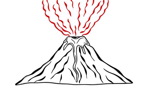 active volcano drawing|912 Volcano Drawing High Res Illustrations .